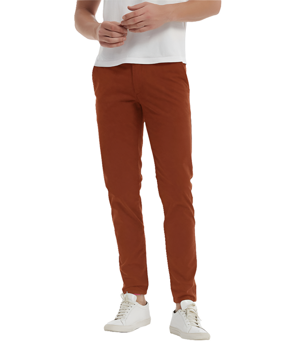 Pantalon chino stretch - Terracotta